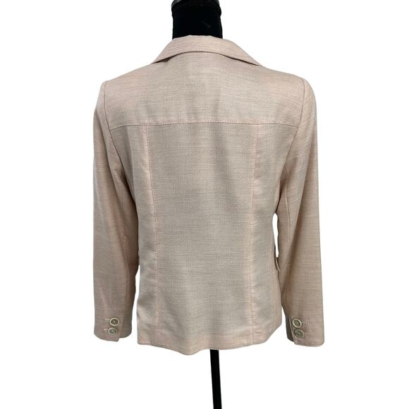 Akris Blush Pink Cashmere Silk Blend Button Up Blazer Jacket 10 - Picture 4 of 4